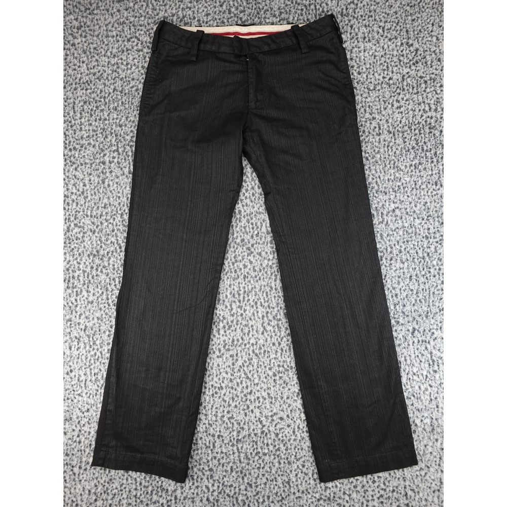 Diesel Ternay Trousers Mens 33 Black Textured Straight Leg Industrial Pants